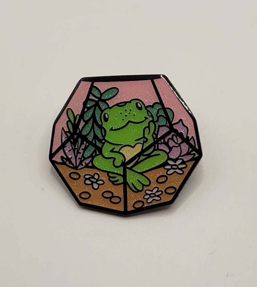 Terrarium Pets Hot Topic Blind Bag Box Enamel Pin Glitter Frog