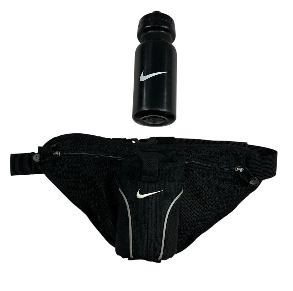 Vintage 90s Nike Waist Hiking Running Mesh Fanny Pack Bag Water Bottle Holder