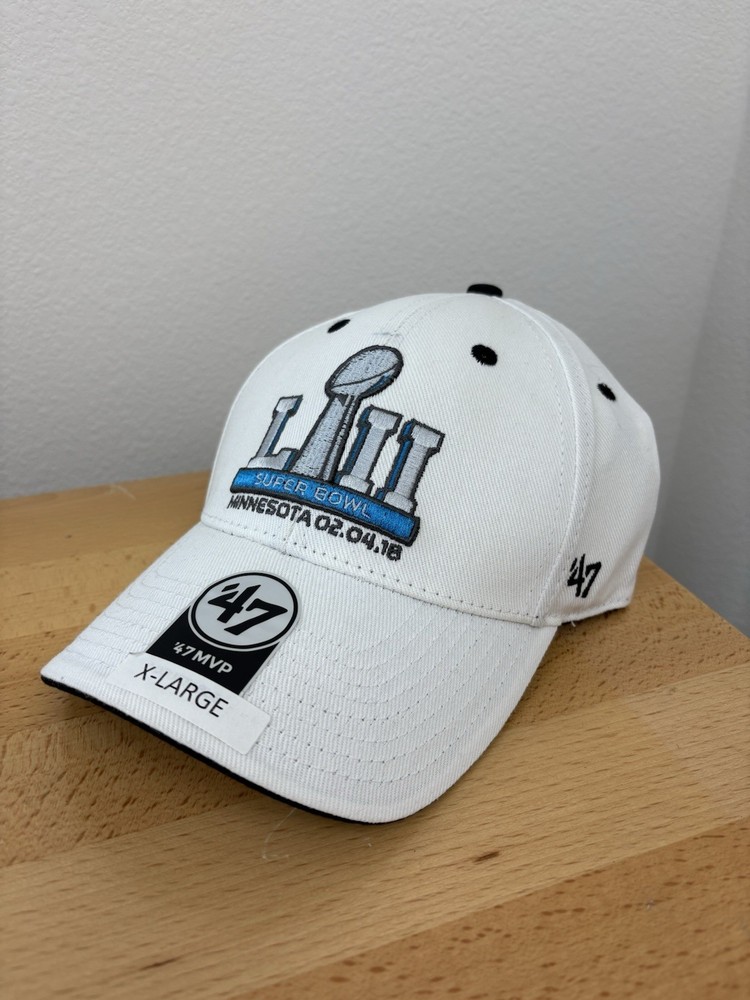 2018 NFL Super Bowl LII 52 Champs Minnesota Vikings 47 Brand Adjustable White Hat