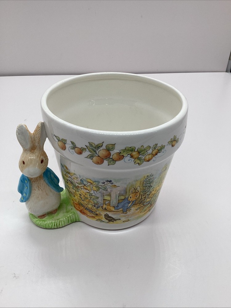 Beatrix Potter Peter Rabbit 1997 Teleflora Easter Spring Flower Pot Planter