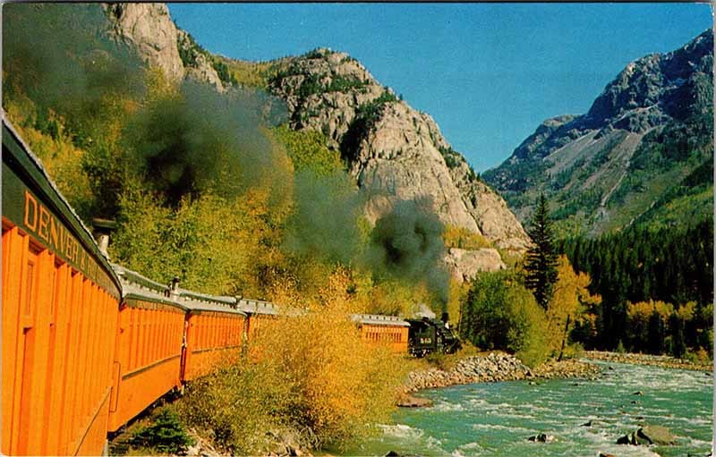 Postcard TRAIN SCENE Between Durango & Silverton Colorado CO m/09 AO1656