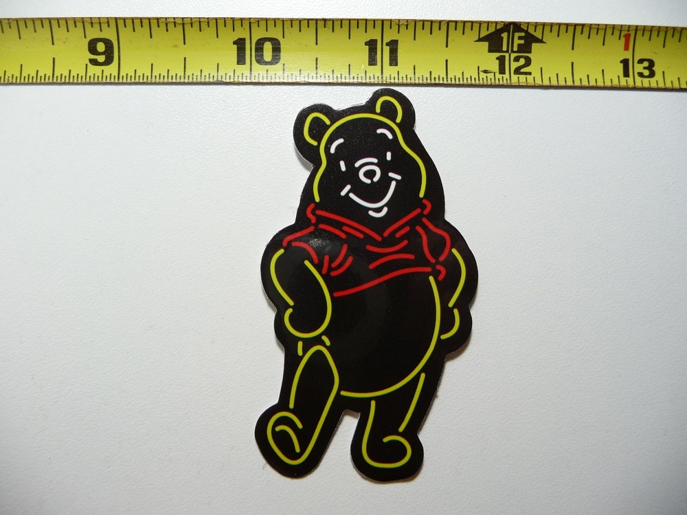 Cute Cartoon Bear Neon Colorful Funny Sticker Decal