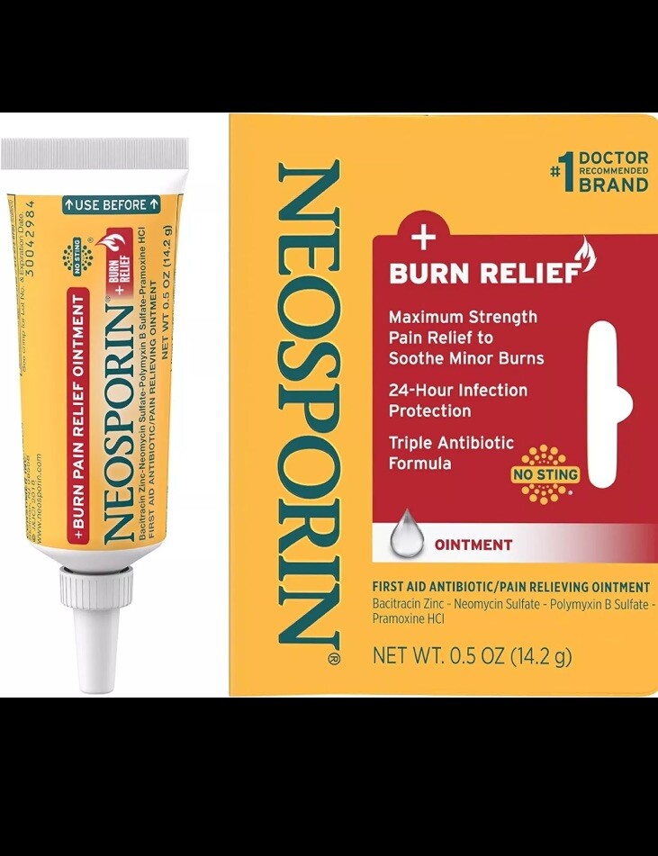 Neosporin Dual Action Burn Relief & First-Aid Antibiotic Ointment 0.5 oz