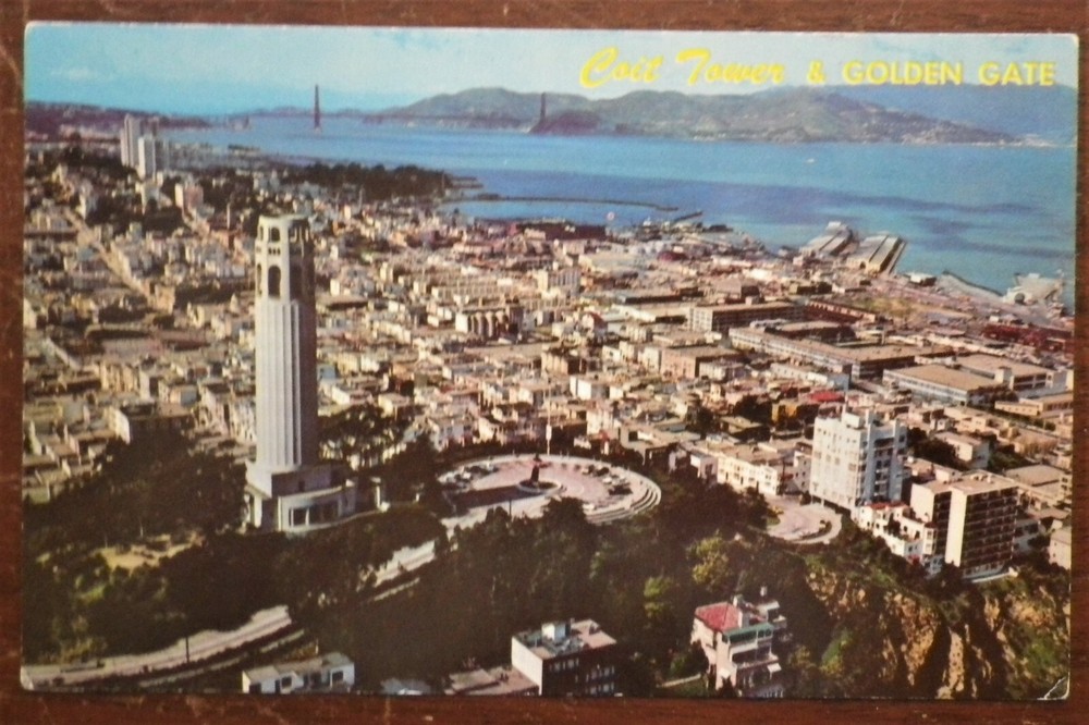 Coit Tower & Golden Gate Bridge San Francisco, California Postcard