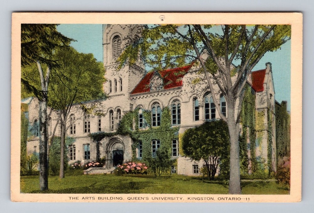 Canada Ontario Kingston Queen's University Arts Building Vintage Postcard