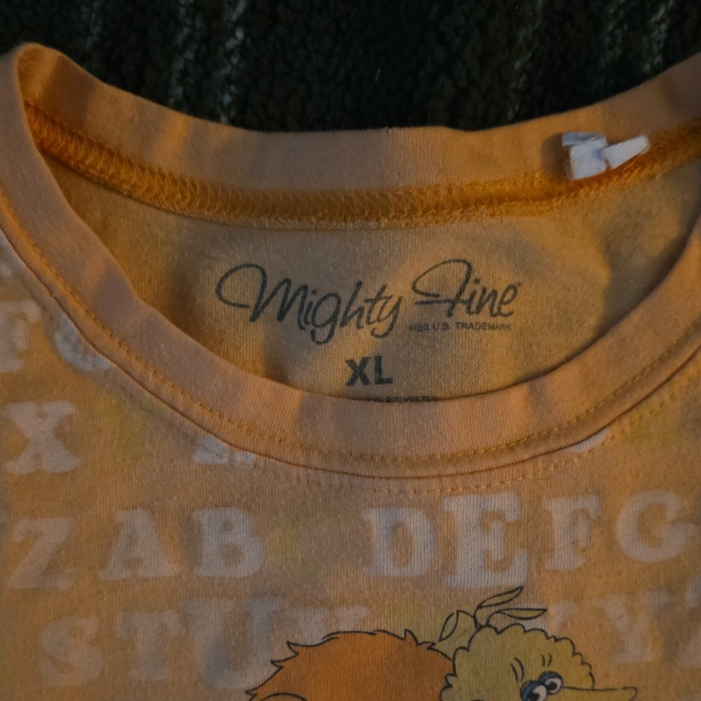 Mighty Fine Sesame Street Graphic T-Shirt Orange XL Elmo Big Bird Oscar