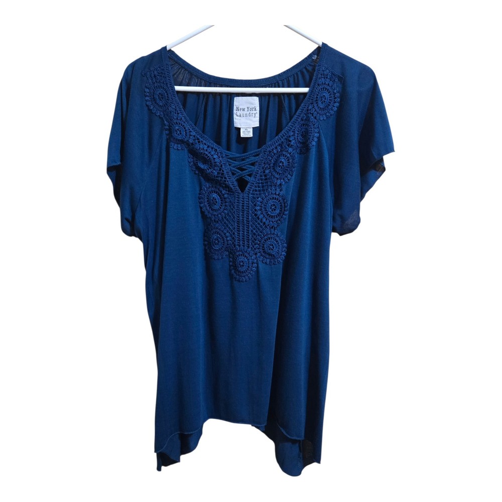New York Laundry Women’s Boho Blouse Size Xtra Large Lace Coquette