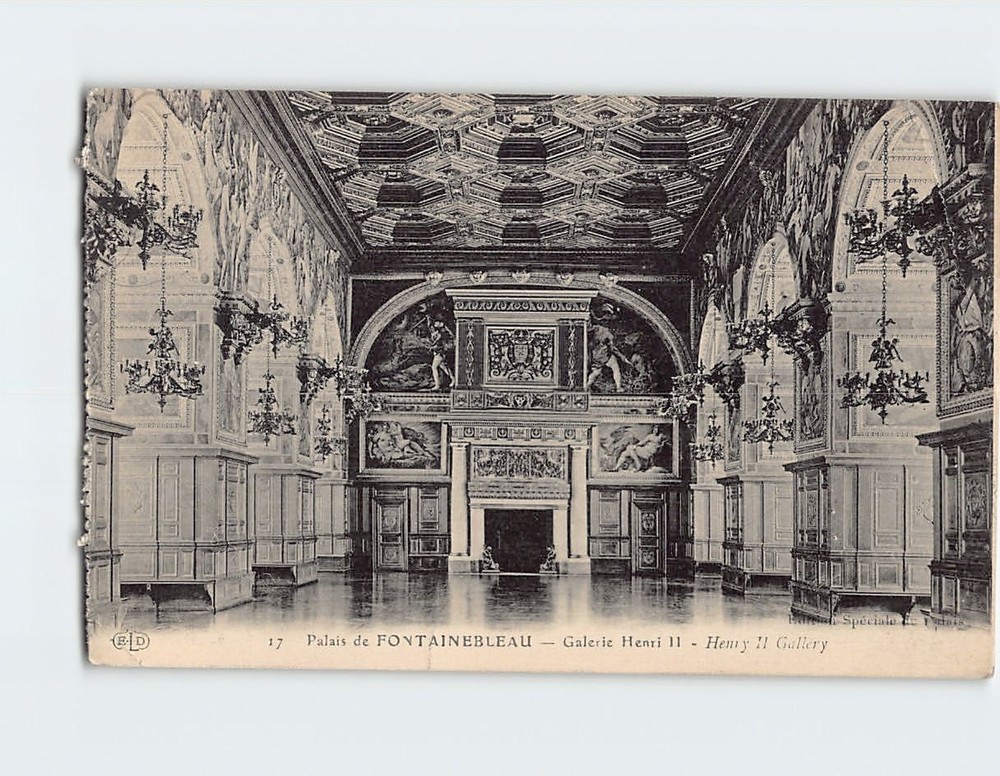 Postcard Henry II Gallery Château de Fontainebleau France