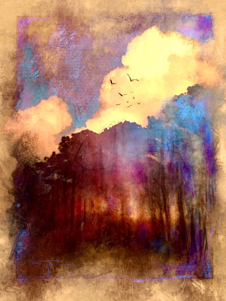 Digital Painting Canvas Forest Trees Abstract Modern Art Wall Decor Togel 18 24-image