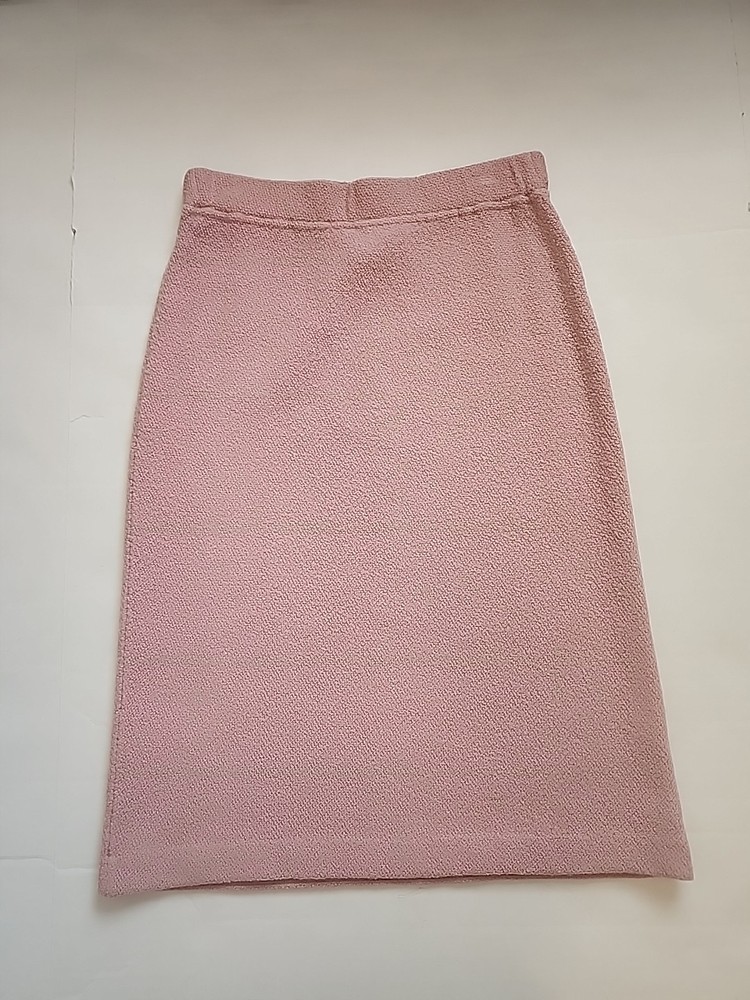 Vintage St John Santana Knit Skirt Pink Size 2 Straight Pencil Career USA