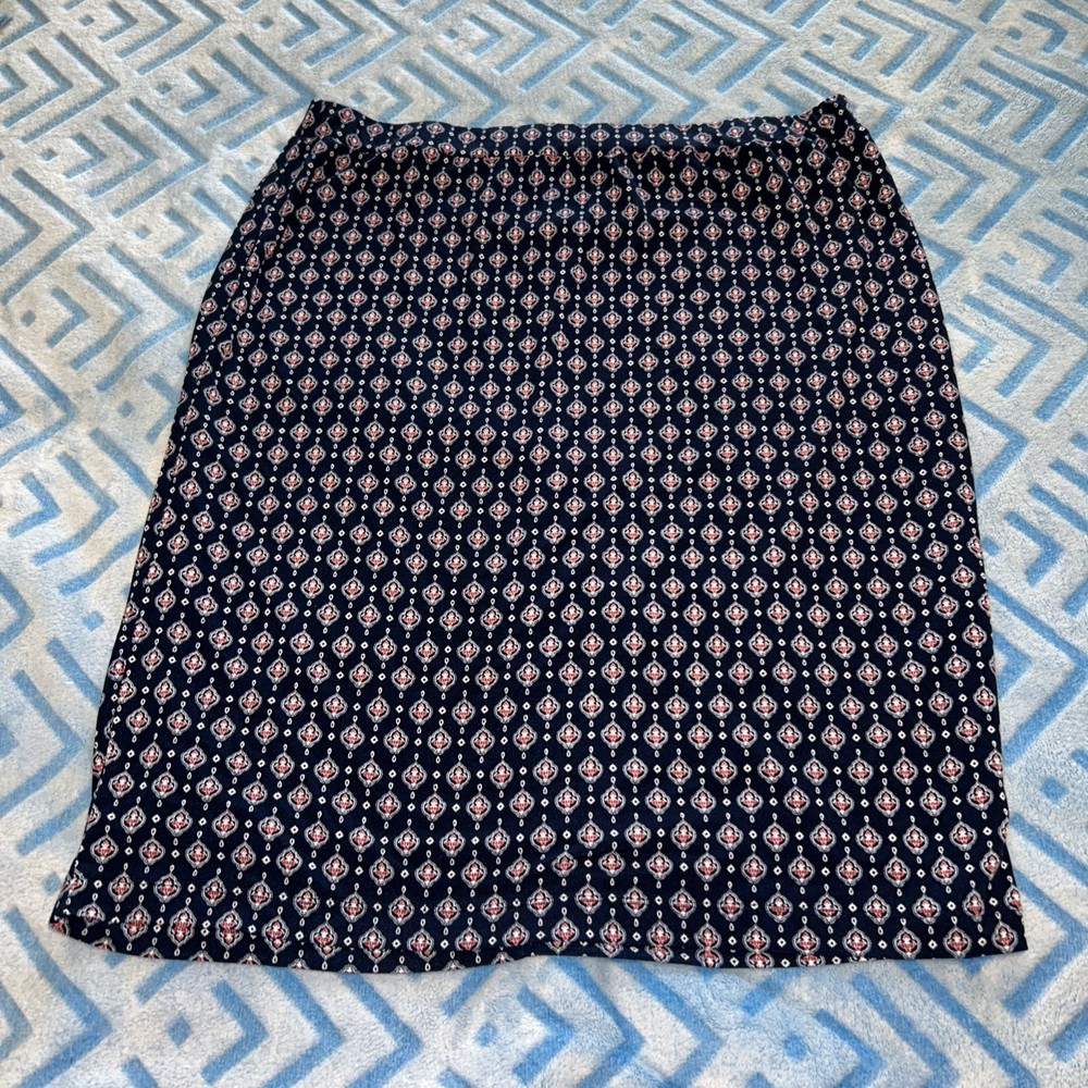 Liz Clairborne Blue With Multicolor Print Pencil skirt Sz XL