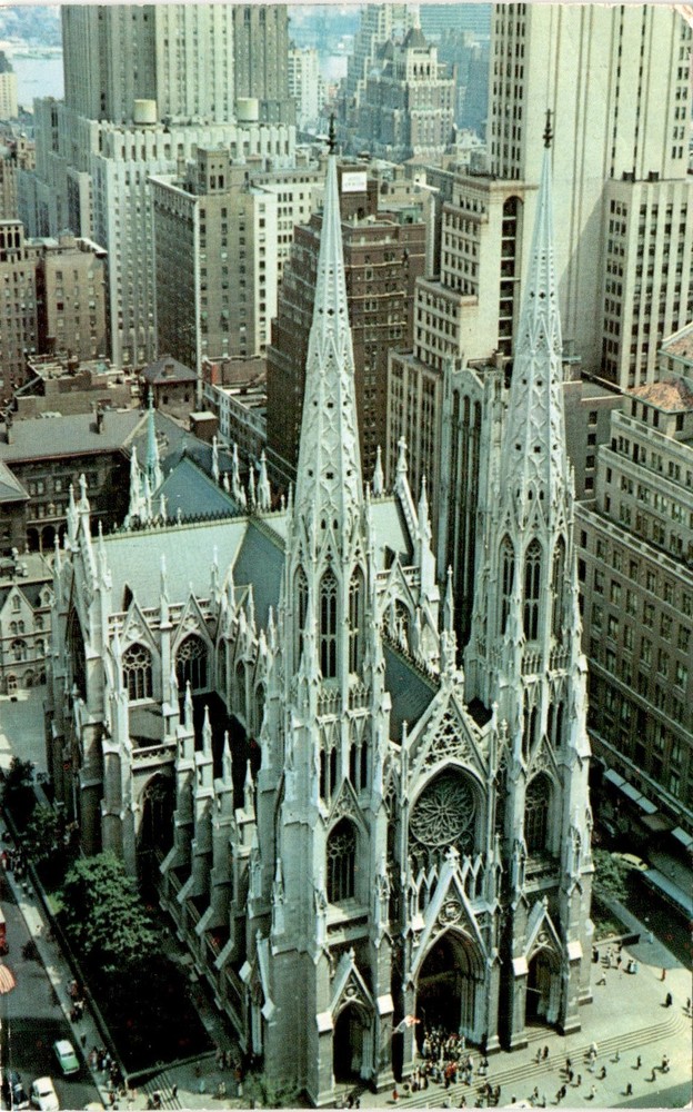 St. Patrick's Cathedral, Fifth Avenue, 50th Street, New York City, Postcard
