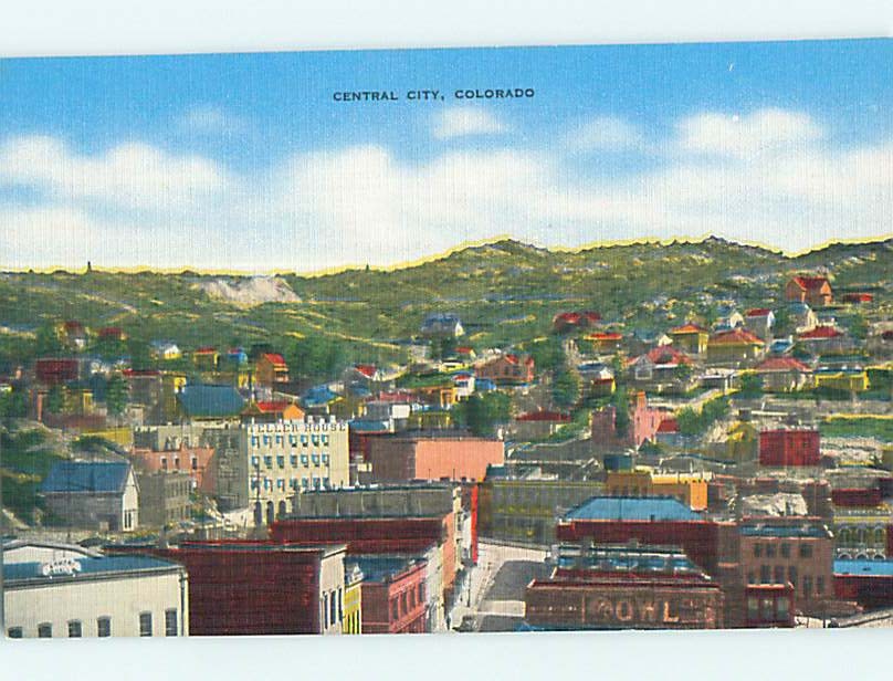 Linen AERIAL VIEW OF TOWN Central City Colorado CO q9744