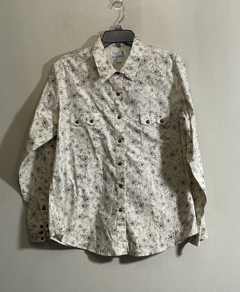 Panhandle Slim XL Retro Western Shirt Women Floral Pearl Snap Coastal Cowgirl