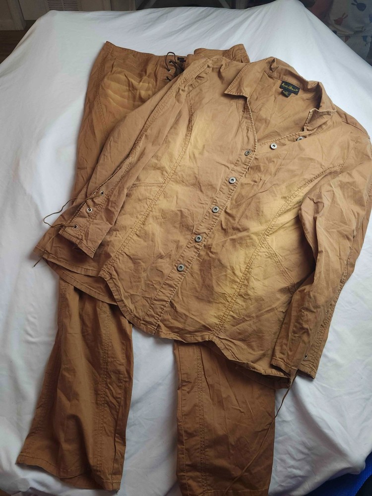Ashley Stewart Blouse & Pants Set Womens Size 24/22 Brown 2-Piece Set Casual