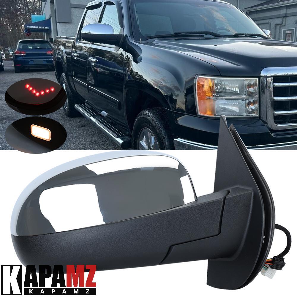 RH Chrome Mirror Assembly For GMC 2007-14 Tahoe Suburban Yukon Silverado Sierra