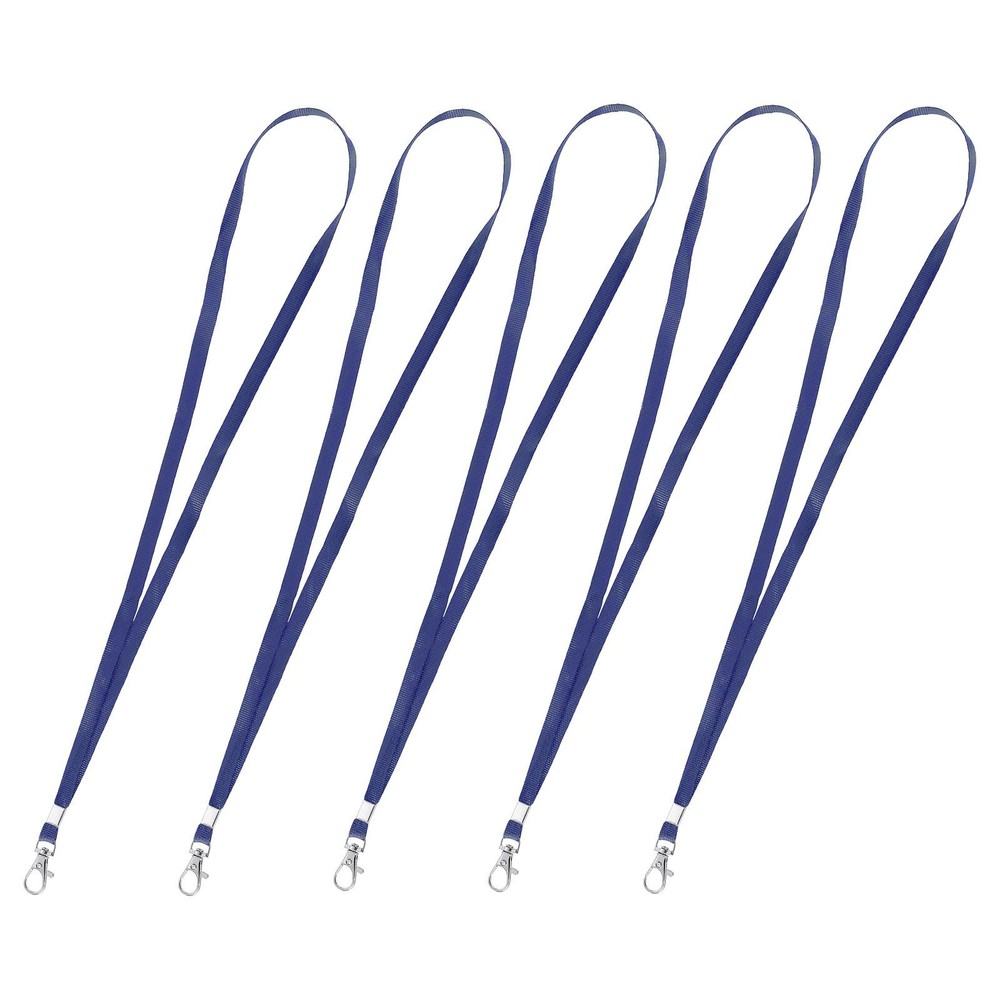 50 Pcs Flat Lanyards Neck Strap Lanyard Swivel Hook Clip for Office Navy Blue