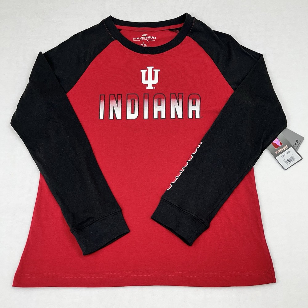 Indiana Hoosiers Youth Large 16-18 NCAA Red Long Sleeve Tee