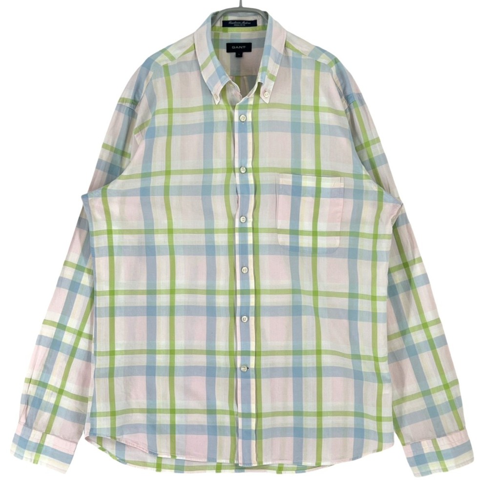 Gant Men Regular Fit Handloom Madras Casual Shirt Size L