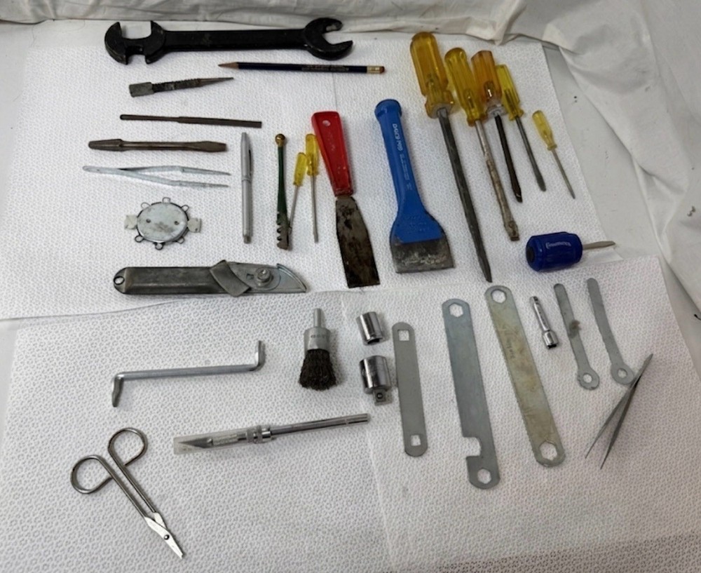 Vintage Bell System Lineman Wrench & Workshop Tool Lot - Chisel Files Craft