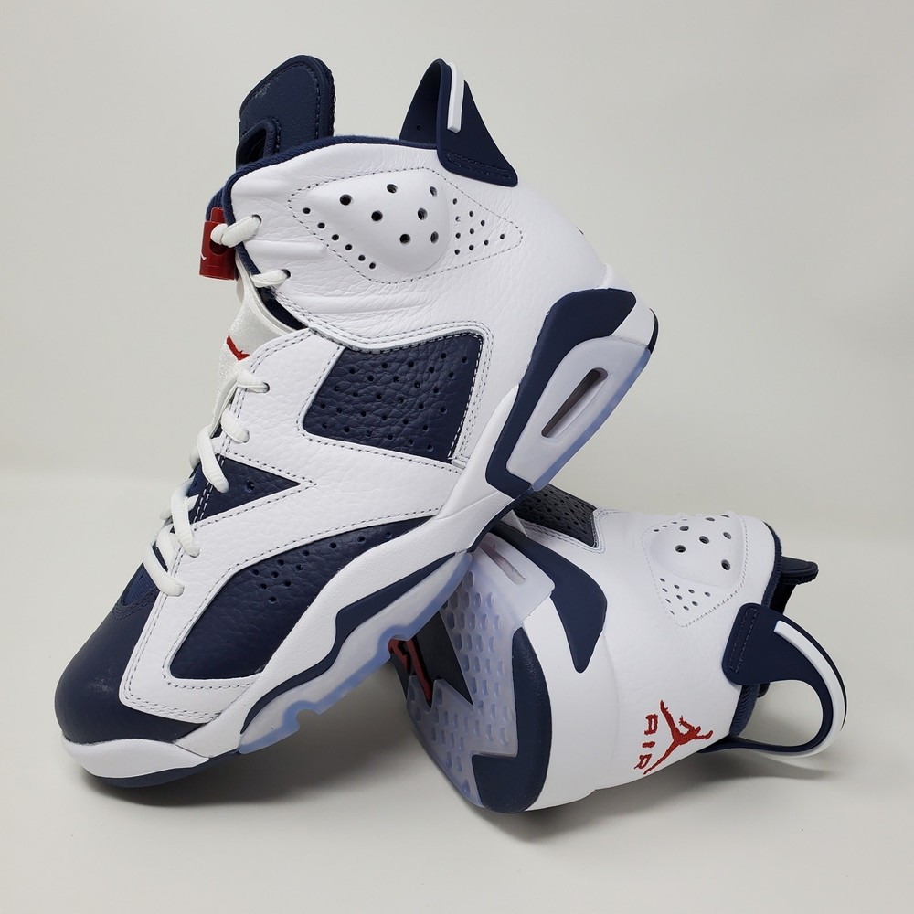 Nike Air Jordan 6 Retro Olympic Midnight Navy White CT8529-164 Men's Size 7