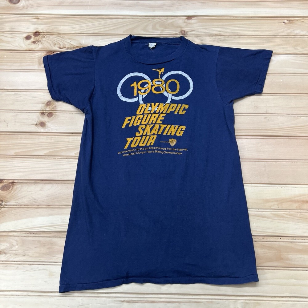 Vintage 1980 70s 80s Olympic Figure Skating Championship Shirt Size Small