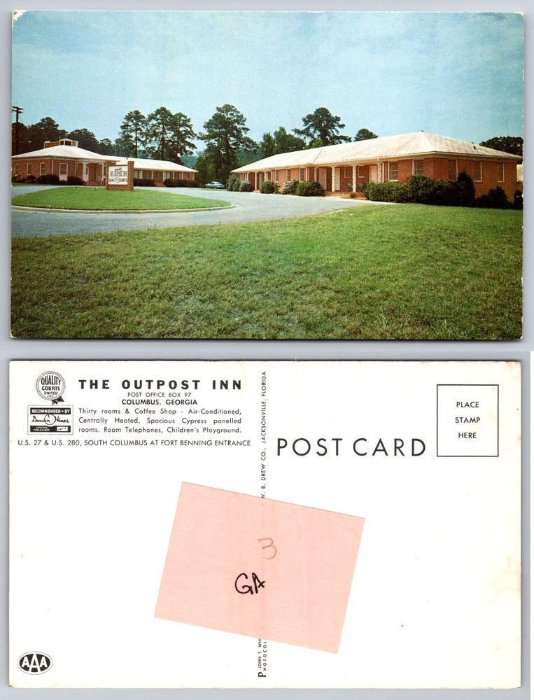 The Outpost Inn Columbus GA Postcard