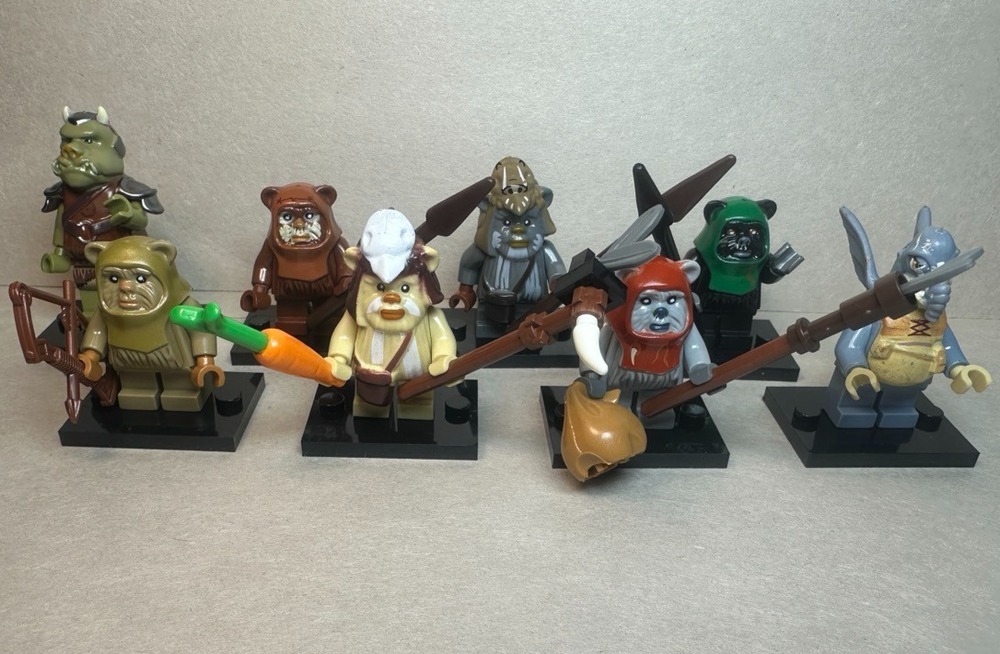 Custom Lego Star Wars Ewok Villager, Gamorrean, & Watto Minifigures 8 Pack