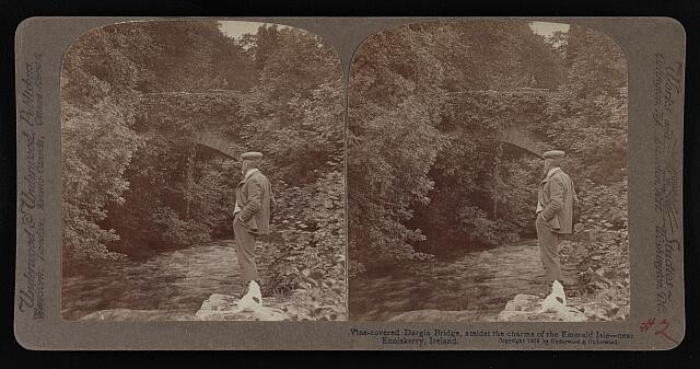 Photo:Enniskerry Ireland 1903 Dargle Bridge Vine Covered Stereoview