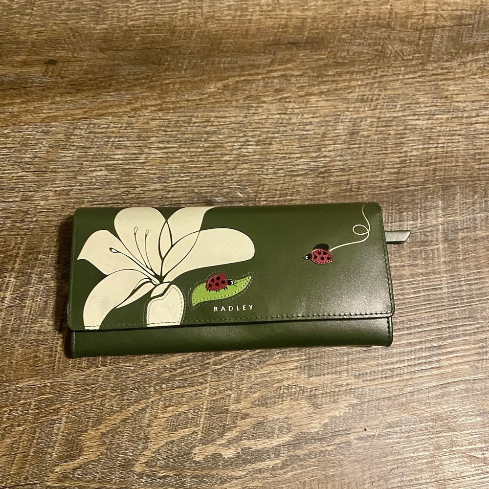 Radley London Ladybirds Large Green Flapover Matinee Wallet