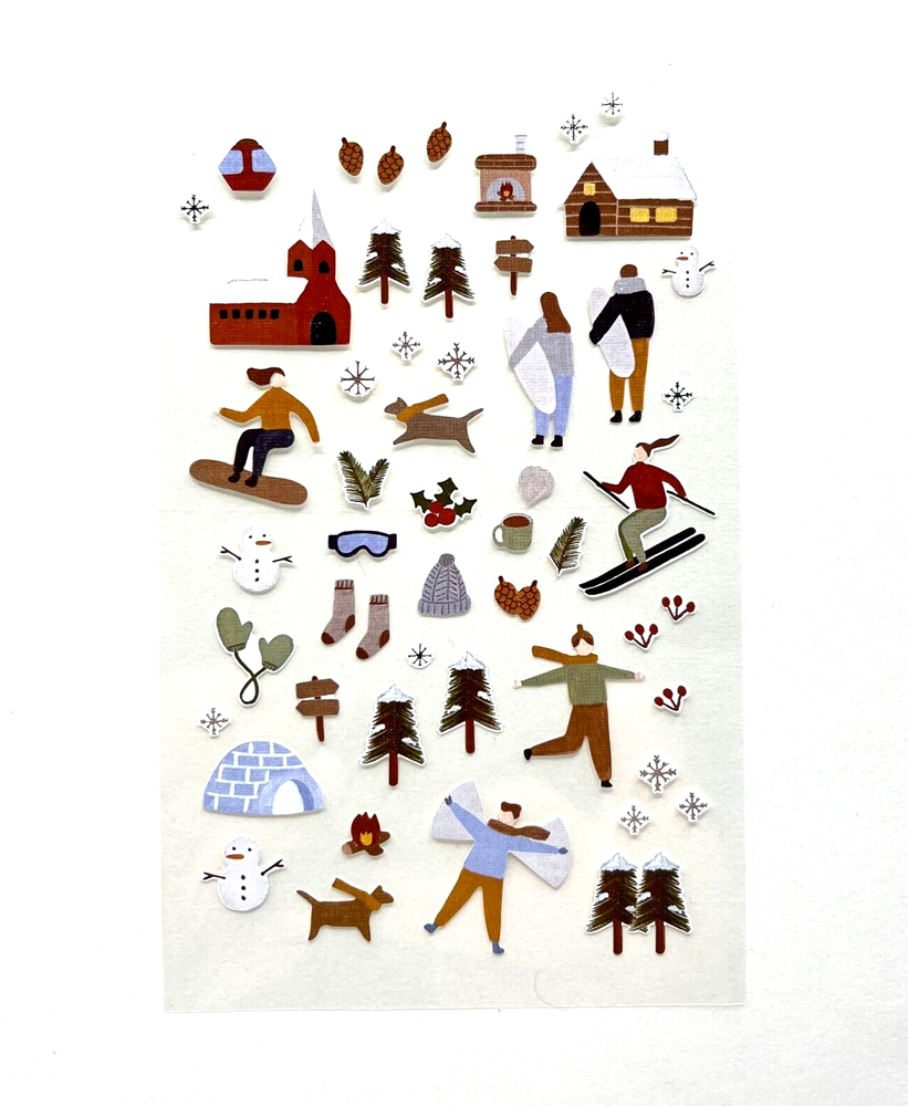 Winter Sports Stickers Scrapbooking Planner Journal Cards