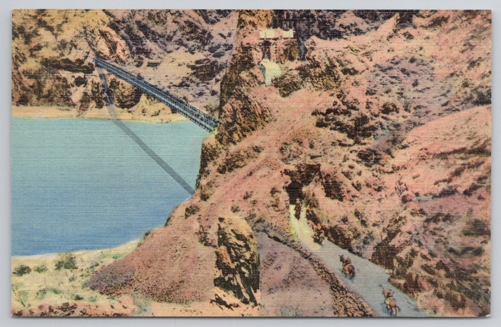 Kaibab Trail Bridge Colorado River Grand Canyon Arizona Linen Postcard