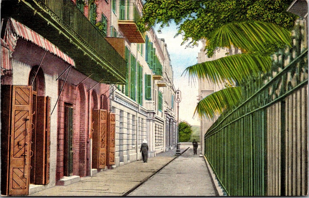 Dr Jim Stamps Postcard St Anthony'S Alley New Orleans Louisiana Linen