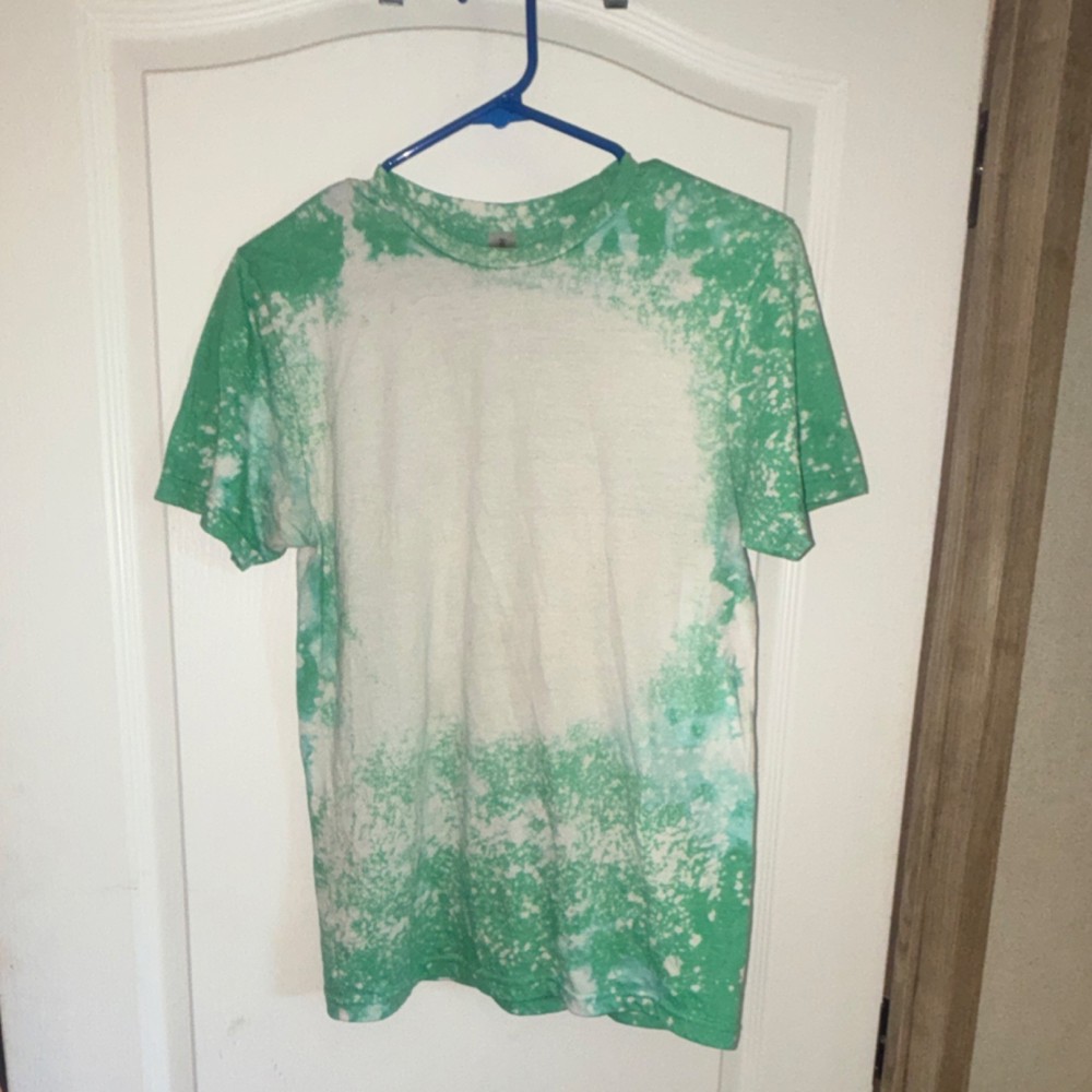 Gildan Cotton Green White Tie-Dye Men's Regular Fit T-Shirt S Short Sleeve