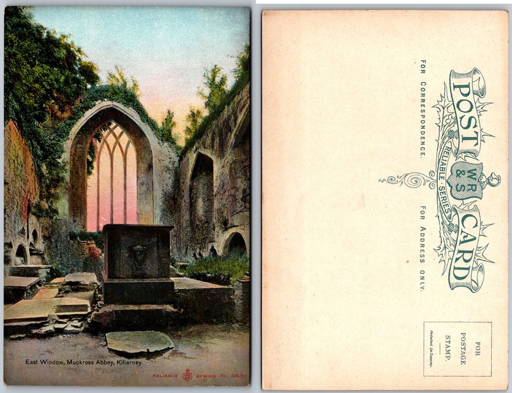 East Window Muckross Abbey Killarney Postcard