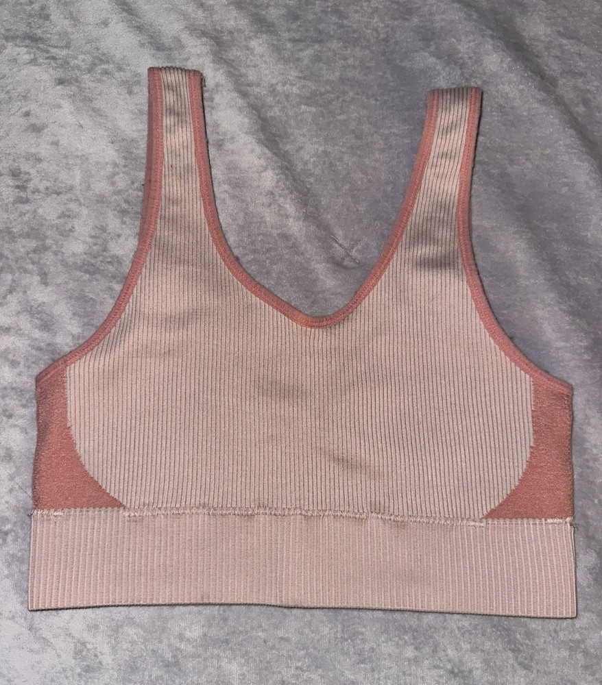 Aerie Chill Play Move Ribbed Colorblock Wireless Sports Bra Size M