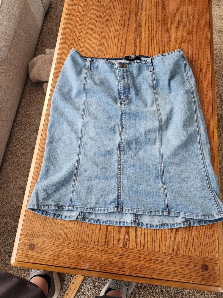 Venezia Jean Skirt Womens Size 16 Light Blue