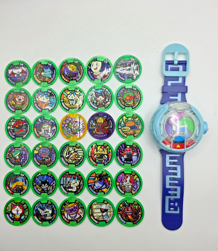 Yo-kai Watch U Model w/ 30 Medals Lot Japan Bandai Tested Working