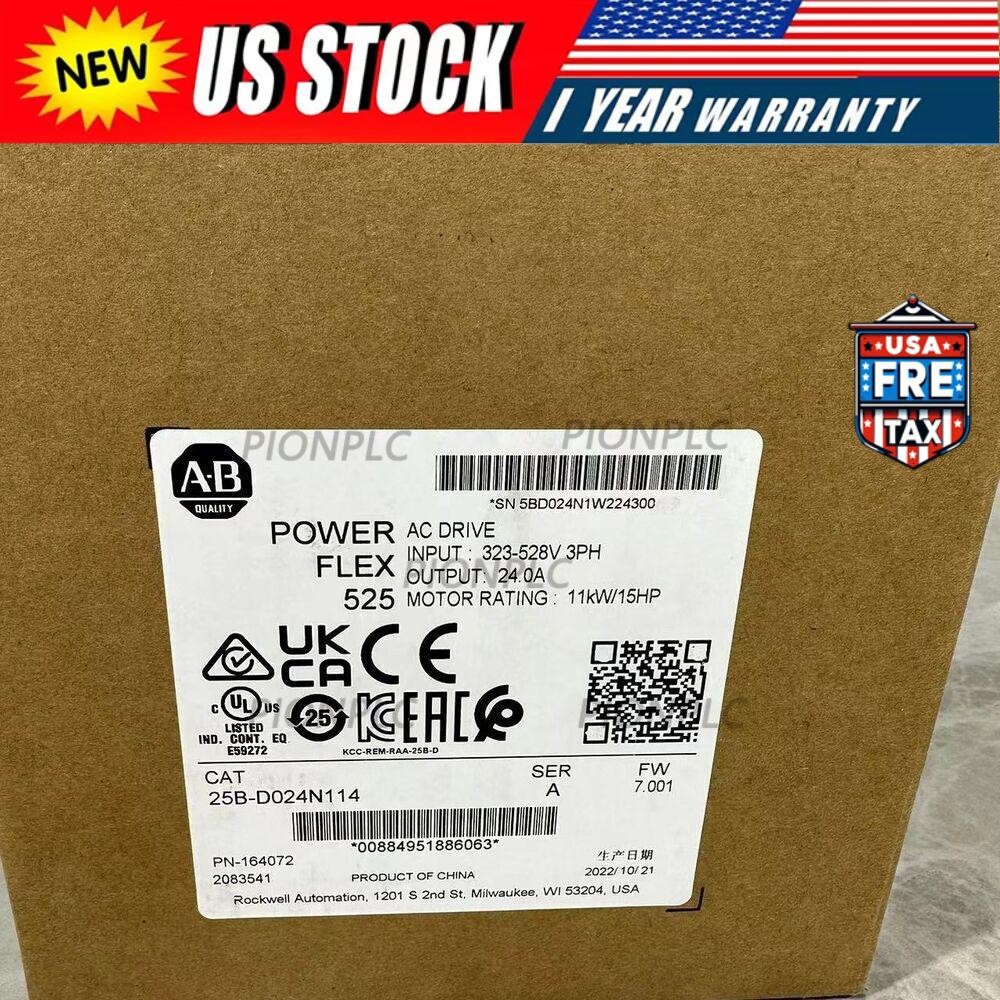 NEW 25B-D024N114 AB PowerFlex 525 AC Drive Fast Shipping 25BD024N114 US Free Tax