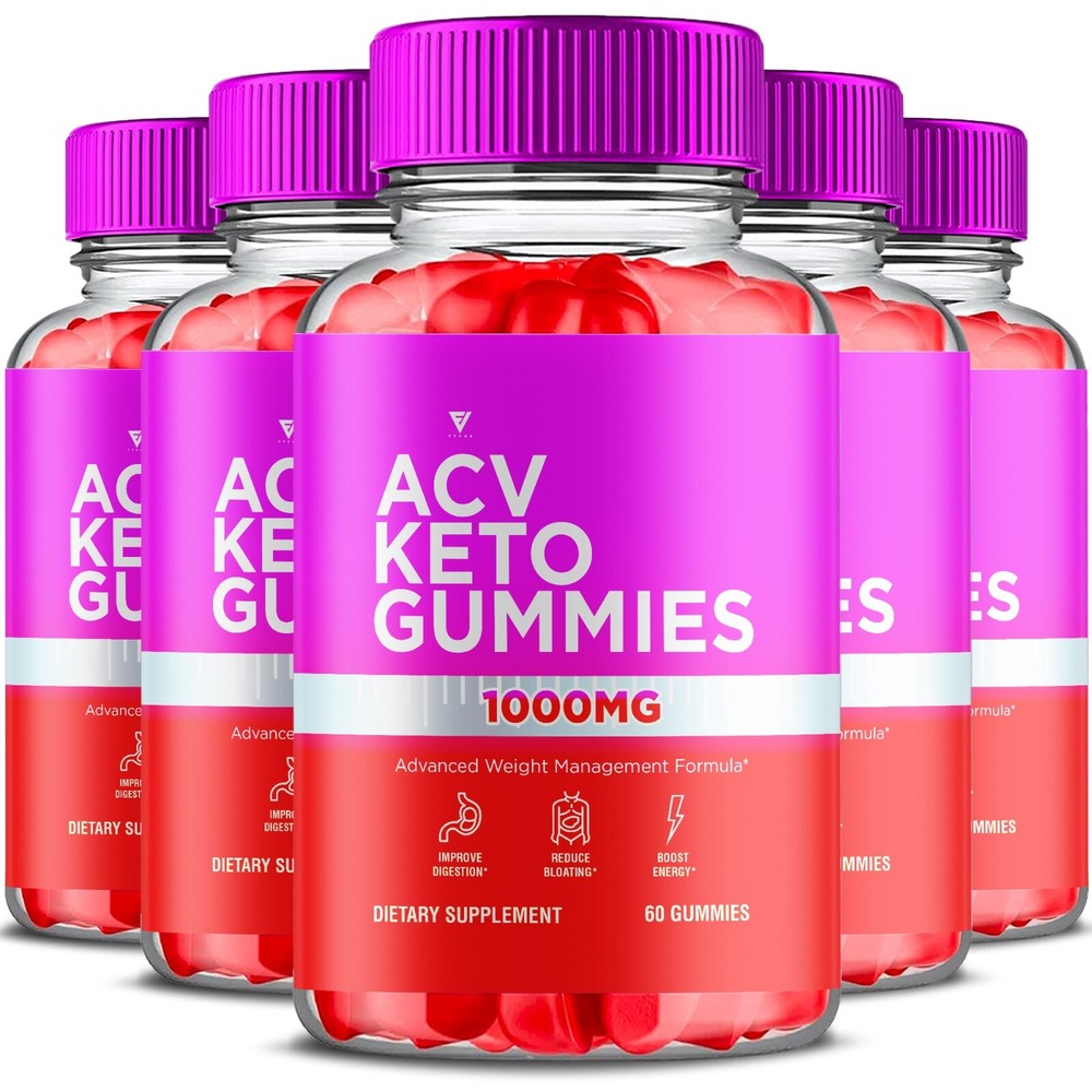 (5 Pack) ACV Keto Gummies For Weight Loss 1000mg, Keto ACV Diet (300 Gummies)