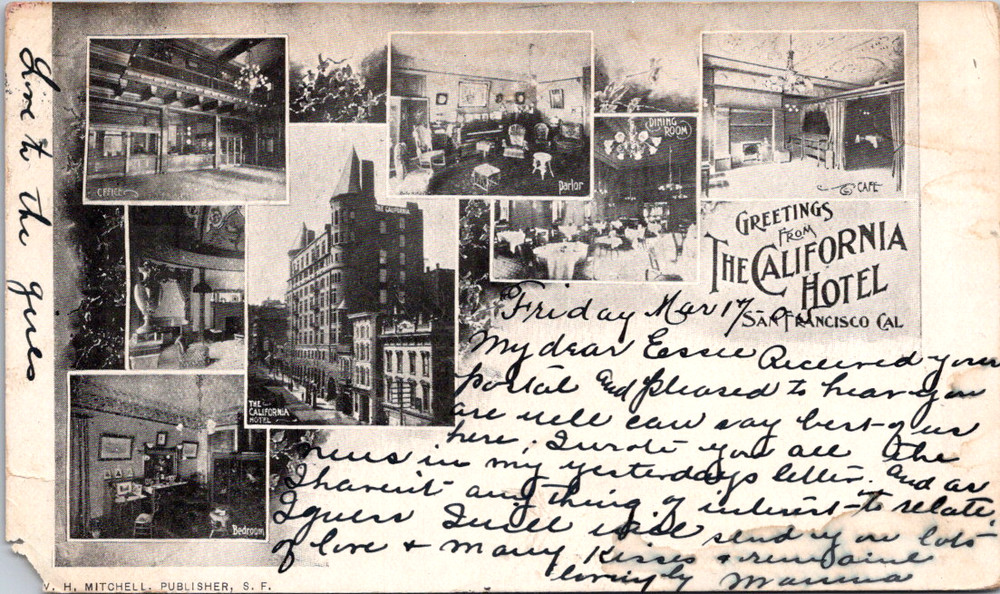 Vintage Postcard California Hotel San Francisco California