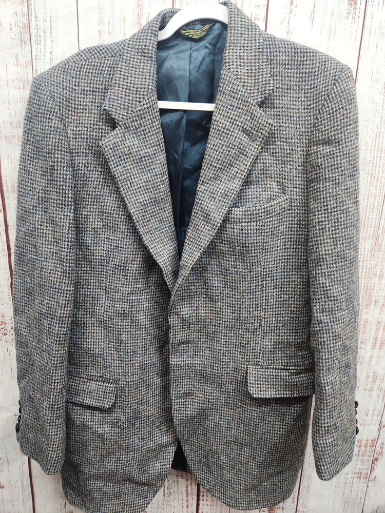 Vintage Harris Tweed Blazer Mens 42R 100% Scottish Wool Sport Coat Jacket