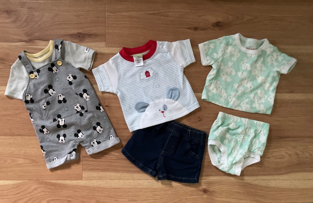 Disney, Duck Duck Goose, Cat Jack 3 Baby Boy 2 Pc Sets Size 3/6 Months