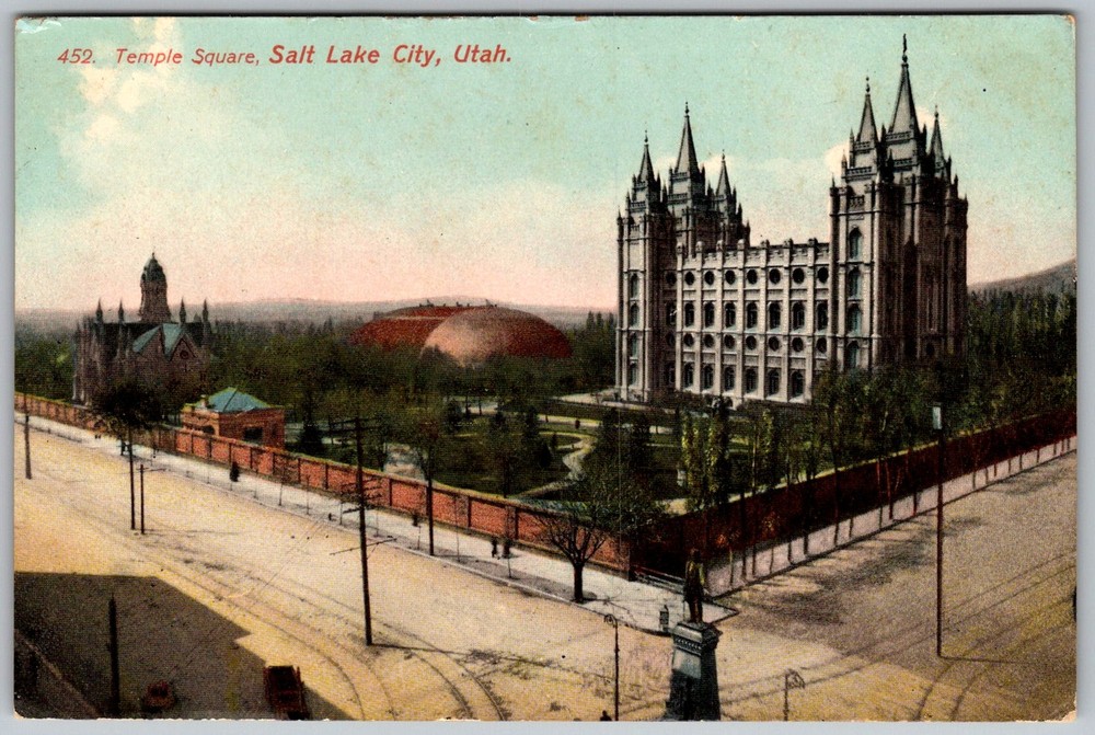 Antique Postcard Temple & Tabernacle Salt Lake City, UT 1910s