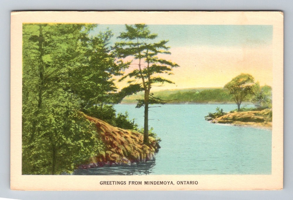 Canada- Mindemoya Ontario Greetings Scenic Lake View Old Postal Vintage Postcard
