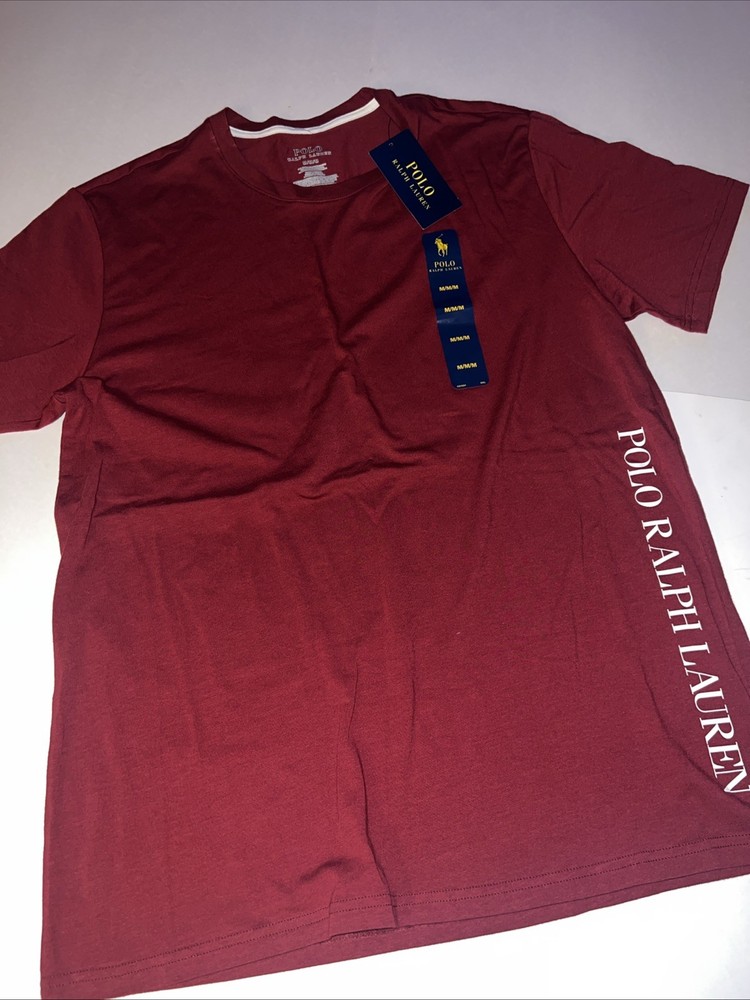 Polo Ralph Lauren Men's Burgundy Cotton Blend Sleep T-Shirt Size M $39 NEW