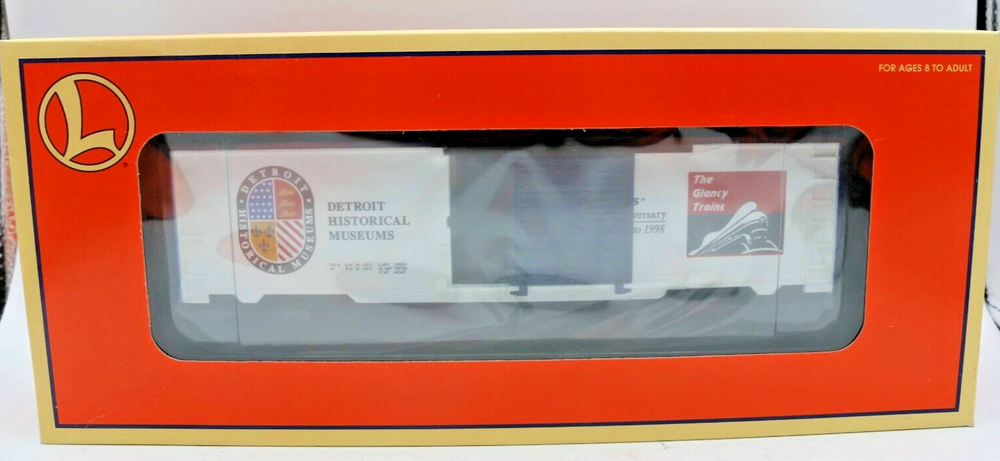 Lionel O Gauge Detroit Historical Museum Boxcar with Diecast Trucks 6-26238
