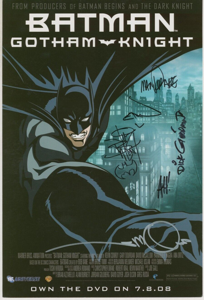 Batman DVD Promo Print SIGNED X 6 Dick Giordano Adam Hughes Ethan Van Sciver +++