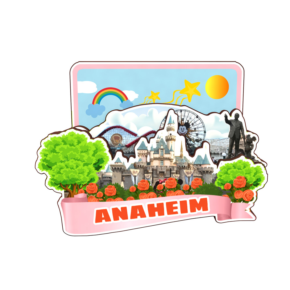 Anaheim California USA Refrigerator magnet 3D travel souvenirs wood craft