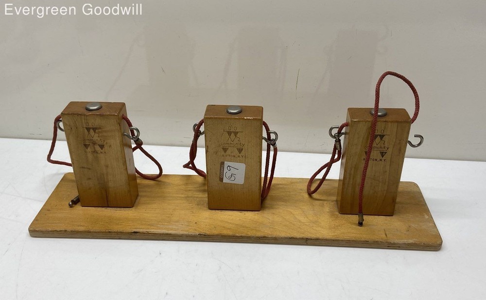 Vintage Community Playthings Maple Wood Gas Pump Station Toy Rifton NY